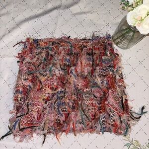 Fun Multicolor Textured Fringe Skirt!